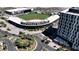 Overhead view of the Las Vegas Ballpark in Summerlin with surrounding buildings, streets, and parking at 2431 Lilac Cove St, Las Vegas, NV 89135