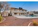 Exterior shot of the home's backyard and patio area with a sparkling pool at 2916 W Oakey Blvd, Las Vegas, NV 89102