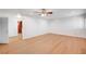 A bright bedroom featuring wooden flooring and a ceiling fan at 2916 W Oakey Blvd, Las Vegas, NV 89102