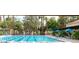 The outdoor pool offers several lanes for lap swimming with shade and seating at 3117 Brightridge Dr, Las Vegas, NV 89134