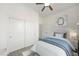 This bedroom features an ensuite bathroom, walk-in closet, and calming decor at 3600 E Bridger St, Pahrump, NV 89061