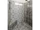 Custom shower includes a built-in bench and mosaic tile at 3600 E Bridger St, Pahrump, NV 89061