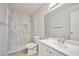 Nicely remodeled bathroom with tiled shower and updated vanity at 5121 Pioneer Ave # 204, Las Vegas, NV 89146