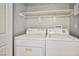 The laundry room has a full-size washer and dryer with shelf at 5121 Pioneer Ave # 204, Las Vegas, NV 89146