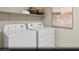 A bright laundry room showcases a modern washer and dryer with a minimalist aesthetic at 5180 Hisopo St # Lot 24, Las Vegas, NV 89122