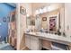 Bathroom featuring a single sink, mirror, and shower at 7904 Mountain Point Ave, Las Vegas, NV 89131
