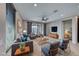 Bright, open living room features modern decor, plush seating, and seamless outdoor access at 12397 Foxtail Run Ave, Las Vegas, NV 89138