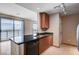 Chic kitchen with granite countertops, and stainless appliances and is adjacent to the living area at 200 W Sahara Ave # 3009, Las Vegas, NV 89102