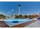 Beautiful pool with the Stratosphere in the background on a clear day at 200 W Sahara Ave # 3009, Las Vegas, NV 89102