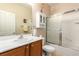 Bathroom with a shower-tub combo and single sink at 2386 Amana Dr, Henderson, NV 89044