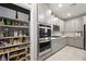 Kitchen with a walk-in pantry and stainless steel appliances, providing ample storage at 2816 Turnstone Ridge St, Henderson, NV 89044