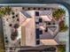 Bird's eye view of a well-maintained home featuring a unique landscaping design and a modern solar panel system at 3002 Hickory Valley Rd, Henderson, NV 89052