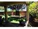 Lush backyard featuring covered patio, trees and shrubs at 4047 Cougar Falls Ct, North Las Vegas, NV 89085