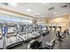 Well-equipped gym with treadmills, rowing machines and elliptical trainers with expansive windows at 482 Bonnie Brook Pl, Henderson, NV 89012