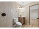 Tastefully updated bathroom features a modern vanity, tile shower, and sleek fixtures at 4842 Plata Del Sol Dr, Las Vegas, NV 89121