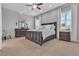 Serene bedroom featuring a ceiling fan and elegant furniture at 9035 Chiffon Mist Ave, Las Vegas, NV 89129