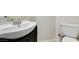 Powder room features a modern vanity, stylish sink, and a low-flow toilet at 9092 Sosa Creek Ave, Las Vegas, NV 89149