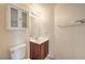 Cozy bathroom with vanity, mirror, lighting, and toilet at 10199 Rising Tree St, Las Vegas, NV 89183