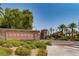 Community entrance signage and professionally landscaped common areas at 257 Via Franciosa Dr, Henderson, NV 89011