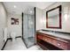 Beautiful bathroom featuring a glass-enclosed shower and modern fixtures at 2700 Las Vegas Blvd # 3507, Las Vegas, NV 89109