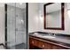 Modern bathroom with a glass shower and updated vanity at 2700 Las Vegas Blvd # 3507, Las Vegas, NV 89109
