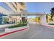 Well-maintained community entrance with manicured landscaping and clear signage for residents and visitors at 2700 Las Vegas Blvd # 3507, Las Vegas, NV 89109