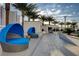Lounge area featuring stylish seating and a relaxing outdoor atmosphere with palm trees at 2700 Las Vegas Blvd # 3507, Las Vegas, NV 89109