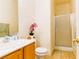 Compact bathroom with a shower and vanity at 5040 Copperlyn St, Las Vegas, NV 89122