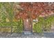Rustic wooden gate with climbing plants and stone pathway, enhancing the property's curb appeal at 6151 Whispering Sands Dr, Las Vegas, NV 89131