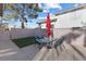 Private patio featuring comfortable seating, ideal for relaxing and enjoying outdoor living at 8433 Honeywood Cir, Las Vegas, NV 89128