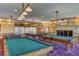 Community game room featuring pool tables, ping pong, and a stone fireplace at 907 Gallery Course Dr, Las Vegas, NV 89148