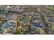 High-angle view of a multi-Gathering home community and central pool area, near dining and green spaces at 9144 Las Manaitas Ave # 201, Las Vegas, NV 89144