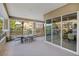 Spacious covered balcony with outdoor seating area at 9144 Las Manaitas Ave # 201, Las Vegas, NV 89144