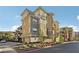 The condo building boasts eye-catching architectural details and a well-maintained exterior at 9144 Las Manaitas Ave # 201, Las Vegas, NV 89144
