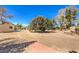 Expansive backyard featuring mature trees and plenty of space for outdoor activities and entertaining at 10615 Rancho Destino Rd, Las Vegas, NV 89183