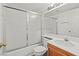 Well-lit bathroom featuring a shower-tub combination and clean single sink vanity at 3643 Spring Willow Ct, Las Vegas, NV 89147