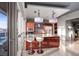 Modern kitchen with granite countertops, stainless steel appliances, bar seating, and amazing city views at 4471 Dean Martin Dr # 2101, Las Vegas, NV 89103
