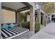 Relaxing outdoor lounge area featuring comfortable seating and lush greenery at 4471 Dean Martin Dr # 2101, Las Vegas, NV 89103