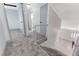 Hallway with carpeted floor, staircase, and white wall at 5815 Christchurch Ave, Las Vegas, NV 89110
