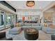 Open-concept living room flows into the kitchen, featuring comfortable seating and access to the backyard at 6690 Interstellar St, Las Vegas, NV 89135