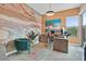 Bright office space with large windows and unique wall decor at 6690 Interstellar St, Las Vegas, NV 89135