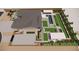 A rendering of a landscaped backyard with a pool, lawn and patio area at 9930 Zakos Ct, Las Vegas, NV 89149