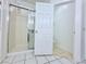 Bathroom features a glass-enclosed shower with a convenient toilet area, designed for functionality and ease at 1080 Laguna Park Ct, Las Vegas, NV 89110