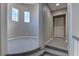 Hallway features with stairs leading up, carpeted floors, and neutral walls at 11221 Stanwick Ave, Las Vegas, NV 89138