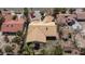 Aerial view of the property showcasing the roofline, landscaping, and surrounding neighborhood at 4300 Del Monte Ave, Las Vegas, NV 89102