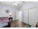 Bedroom with ceiling fan and closet at 4300 Del Monte Ave, Las Vegas, NV 89102