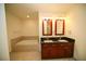 Elegant bathroom featuring a soaking tub and double vanity sinks at 4575 Dean Martin Dr # 1201, Las Vegas, NV 89103