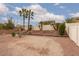 Expansive backyard featuring palm trees and desert landscaping at 5609 Hannah Gordon Ct, North Las Vegas, NV 89081