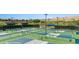 Well-maintained pickleball courts with mountain views, perfect for active community living at 950 Overland Trl, Mesquite, NV 89034