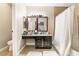 Bathroom with walk in shower and double sinks at 2673 Red Rock St # 102, Las Vegas, NV 89146